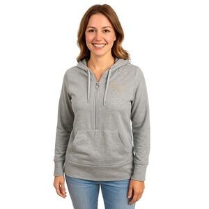 Puma Hoodie Half Zip, Gray, Size S